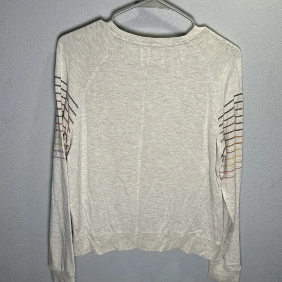 Thread & Supply That Cozy Life Long Sleeve Shirt Size Small Striped Crew Neck - Picture 2 of 7